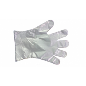 Engangshandske, gennemsigtig plast, one size - 100 stk. 